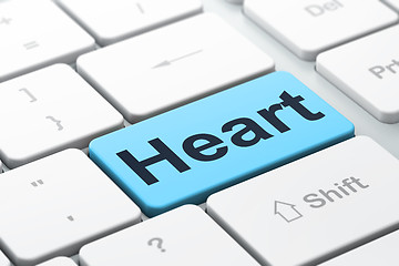 Image showing Health concept: Heart on computer keyboard background