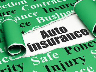 Image showing Insurance concept: black text Auto Insurance under the piece of  torn paper