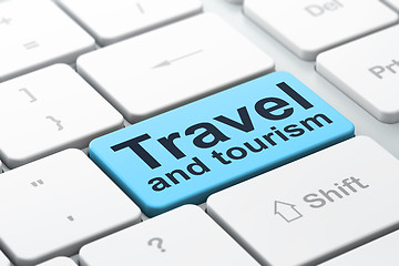 Image showing Vacation concept: Travel And Tourism on computer keyboard background