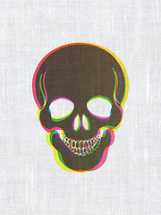 Image showing Medicine concept: Scull on fabric texture background