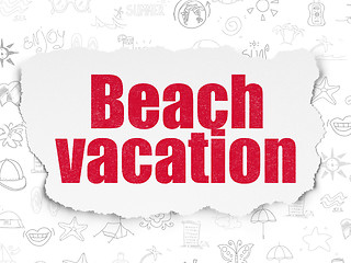 Image showing Tourism concept: Beach Vacation on Torn Paper background