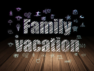 Image showing Tourism concept: Family Vacation in grunge dark room