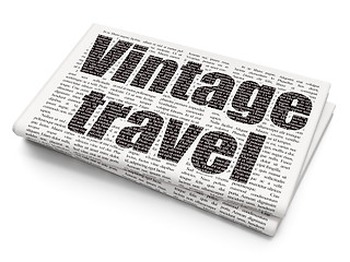 Image showing Vacation concept: Vintage Travel on Newspaper background