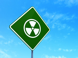 Image showing Science concept: Radiation on road sign background