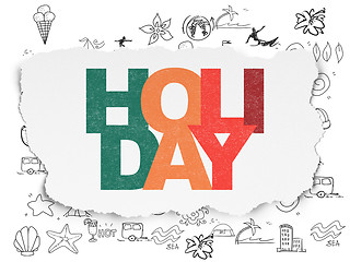 Image showing Travel concept: Holiday on Torn Paper background