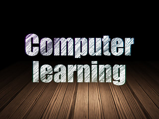 Image showing Studying concept: Computer Learning in grunge dark room