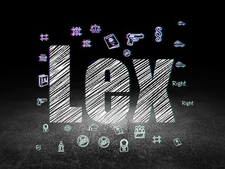 Image showing Law concept: Lex in grunge dark room