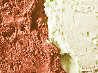 Image showing Retro looking Chocolate and mint icecream