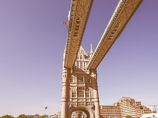 Image showing Retro looking Tower Bridge in London