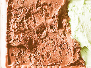 Image showing Retro looking Chocolate and mint icecream