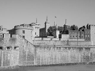 Image showing Black and white Tower of London