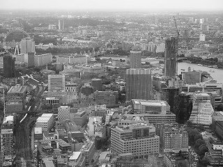 Image showing Black and white Aerial view of London