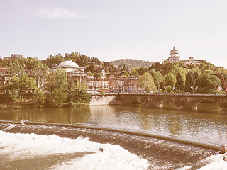 Image showing Retro looking River Po Turin