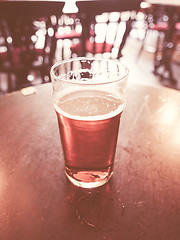 Image showing Retro looking Pint of beer