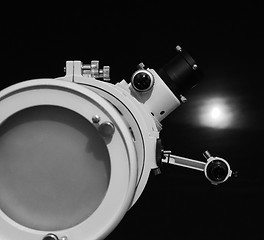 Image showing Black and white Astronomical telescope