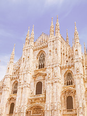 Image showing Retro looking Milan cathedral