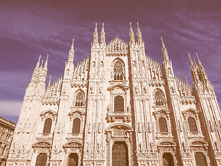 Image showing Retro looking Milan Cathedral