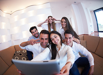 Image showing group of friends taking selfie