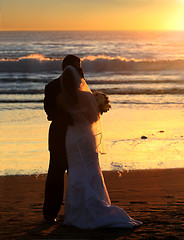 Image showing Wedding at sunset