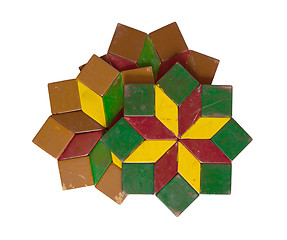 Image showing Collection of colorful coasters isolated