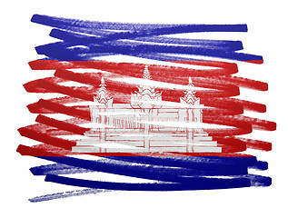 Image showing Flag illustration - Cambodia