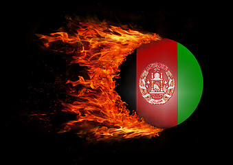 Image showing Flag with a trail of fire - Afghanistan