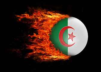 Image showing Flag with a trail of fire - Algeria