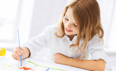 Image showing little girl painting picture