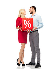 Image showing happy couple with red sale sign