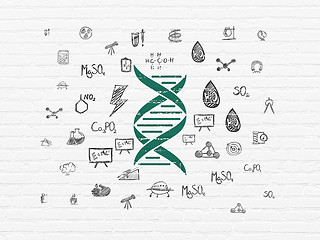 Image showing Science concept: DNA on wall background