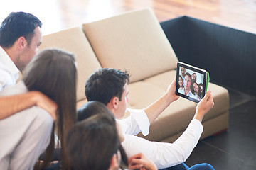 Image showing group of friends taking selfie