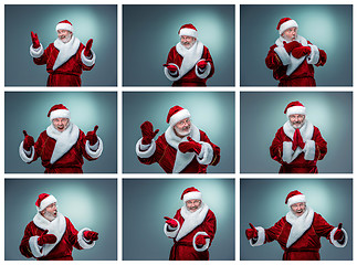 Image showing Collage of  Santa Claus different emotions