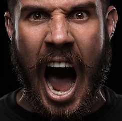 Image showing Close-up portrait of angry man