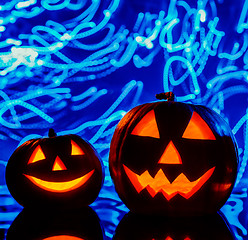 Image showing The two halloween pumpkins