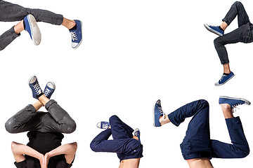 Image showing Multiple image of young man break dancing 