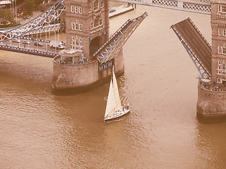 Image showing Retro looking Aerial view of London