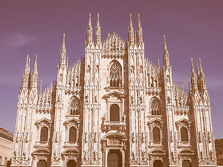 Image showing Retro looking Milan Cathedral