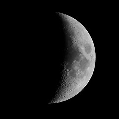 Image showing Black and white First quarter moon