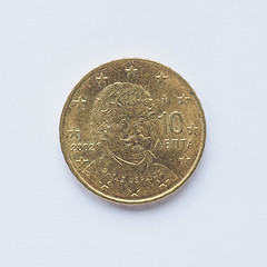 Image showing Greek 10 cent coin