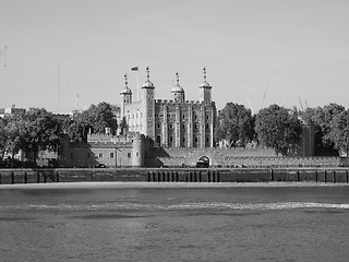 Image showing Black and white Tower of London