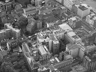 Image showing Black and white Aerial view of London