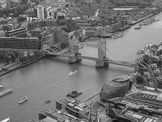 Image showing Black and white Aerial view of London