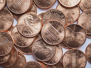 Image showing Dollar coins background