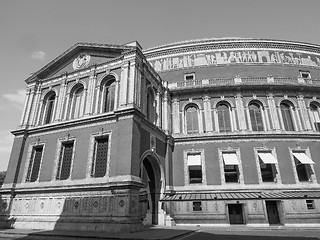 Image showing Black and white Royal Albert Hall in London