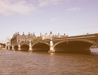 Image showing Retro looking Houses of Parliament in London