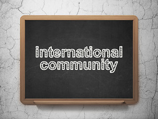 Image showing Political concept: International Community on chalkboard background