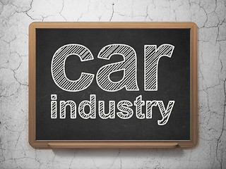 Image showing Manufacuring concept: Car Industry on chalkboard background