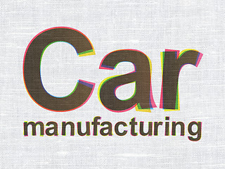 Image showing Manufacuring concept: Car Manufacturing on fabric texture background