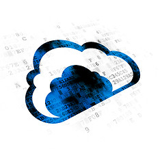 Image showing Cloud networking concept: Cloud on Digital background