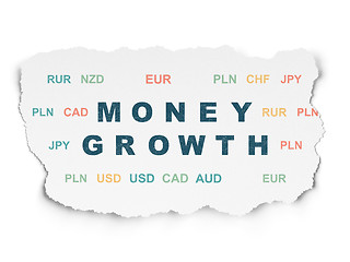 Image showing Currency concept: Money Growth on Torn Paper background